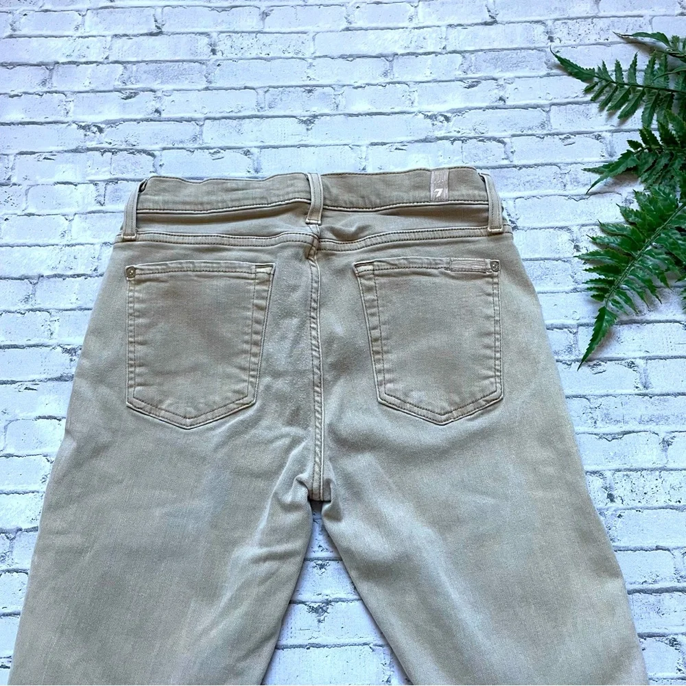 Seven 7 For All Mankind Women’s Skinny Ankle Jeans Tan Brown Size 28 Trendy Fall - Picture 4 of 14
